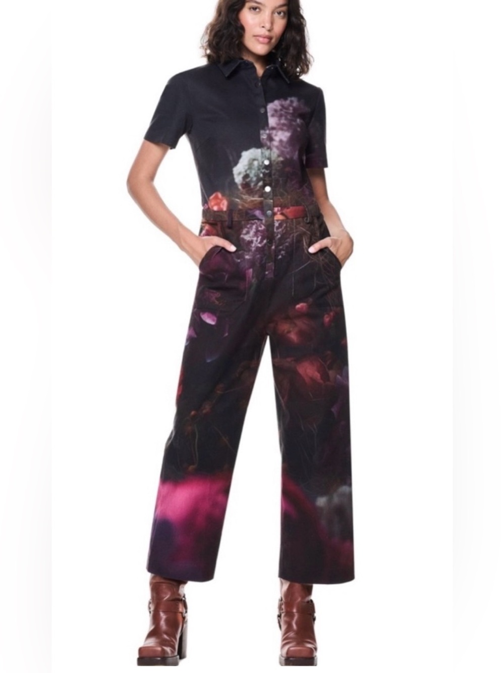 THE KIT Heidi Jumpsuit Stormy Blossoms Size Medium Excellent Pre-Owned Condition